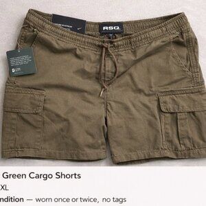 RSQ Olive Green Cargo Shorts